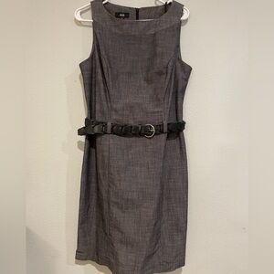 AGB sleeveless Gray Charcoal dress with belt.  Size 14